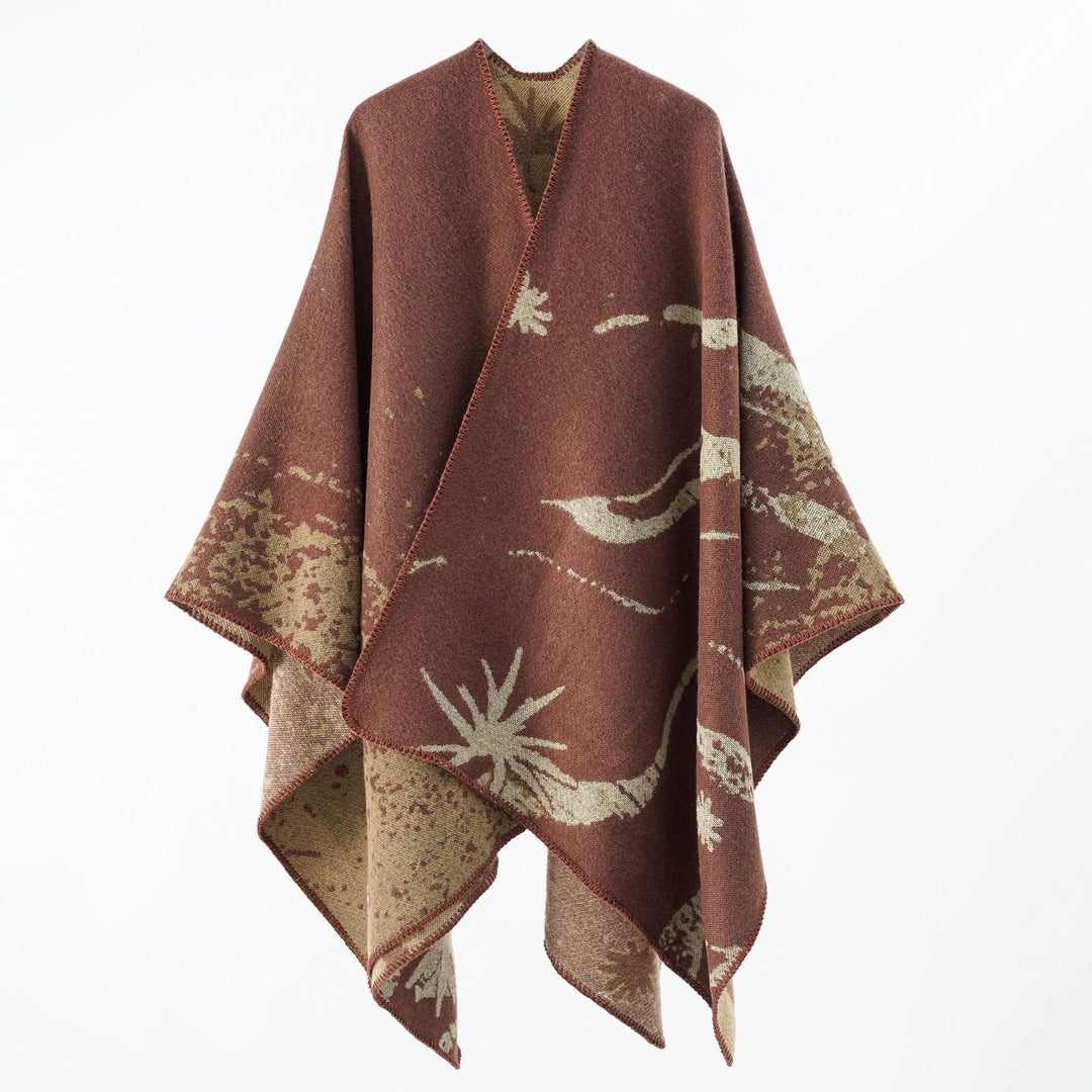 Dam Reversible Jacquard Wrap poncho i oversized Cape
