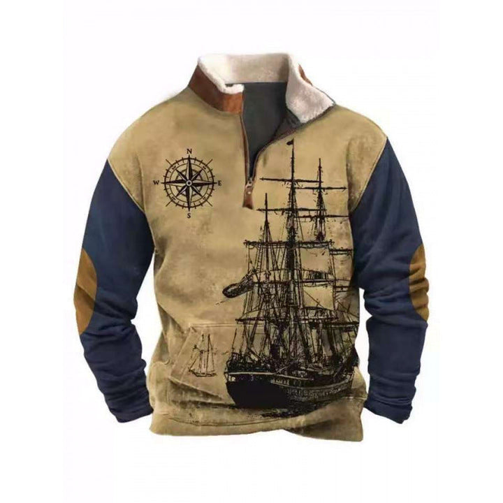 Herr Stilren Luvtröja med Huva och Nautical Tryck