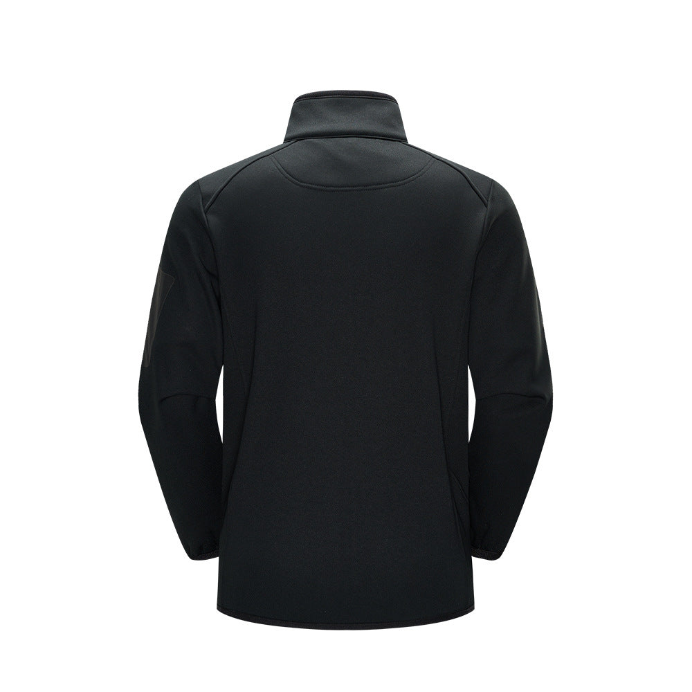 Herr Lätt Softshell Fleece Jacka med Ståkrage, Hel Dragkedja och Arm Ficka