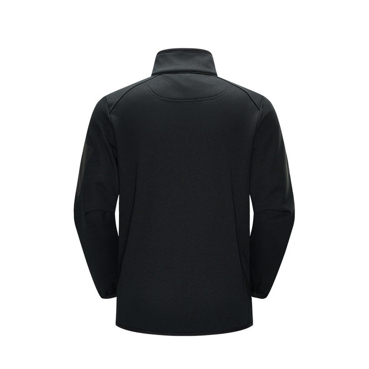 Herr Lätt Softshell Fleece Jacka med Ståkrage, Hel Dragkedja och Arm Ficka