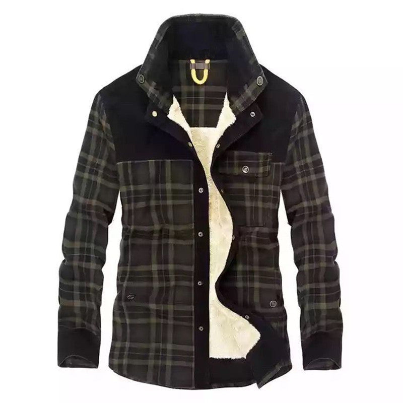 Herr Fleece Fodrad Flanell Jacka