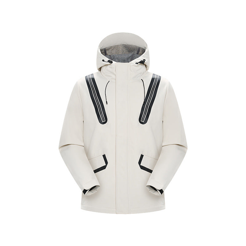 Herr Teknisk Softshell Parkas med Huva, Taped Sömmar och Coated Inlägg