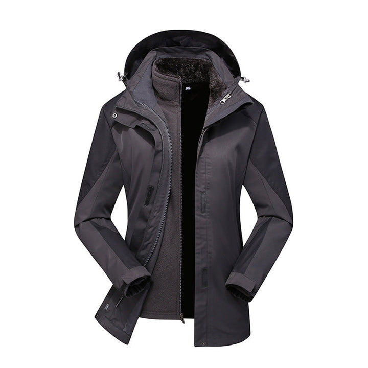 Dam Modular Softshell regn jacka med avtagbar fleece inner jacka och justerbar huva