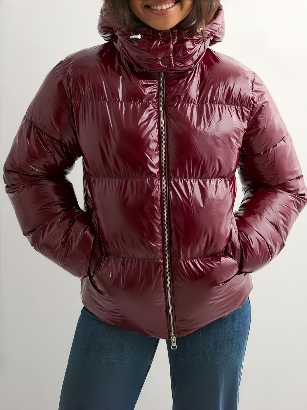 Dam modern vinter dunjacka