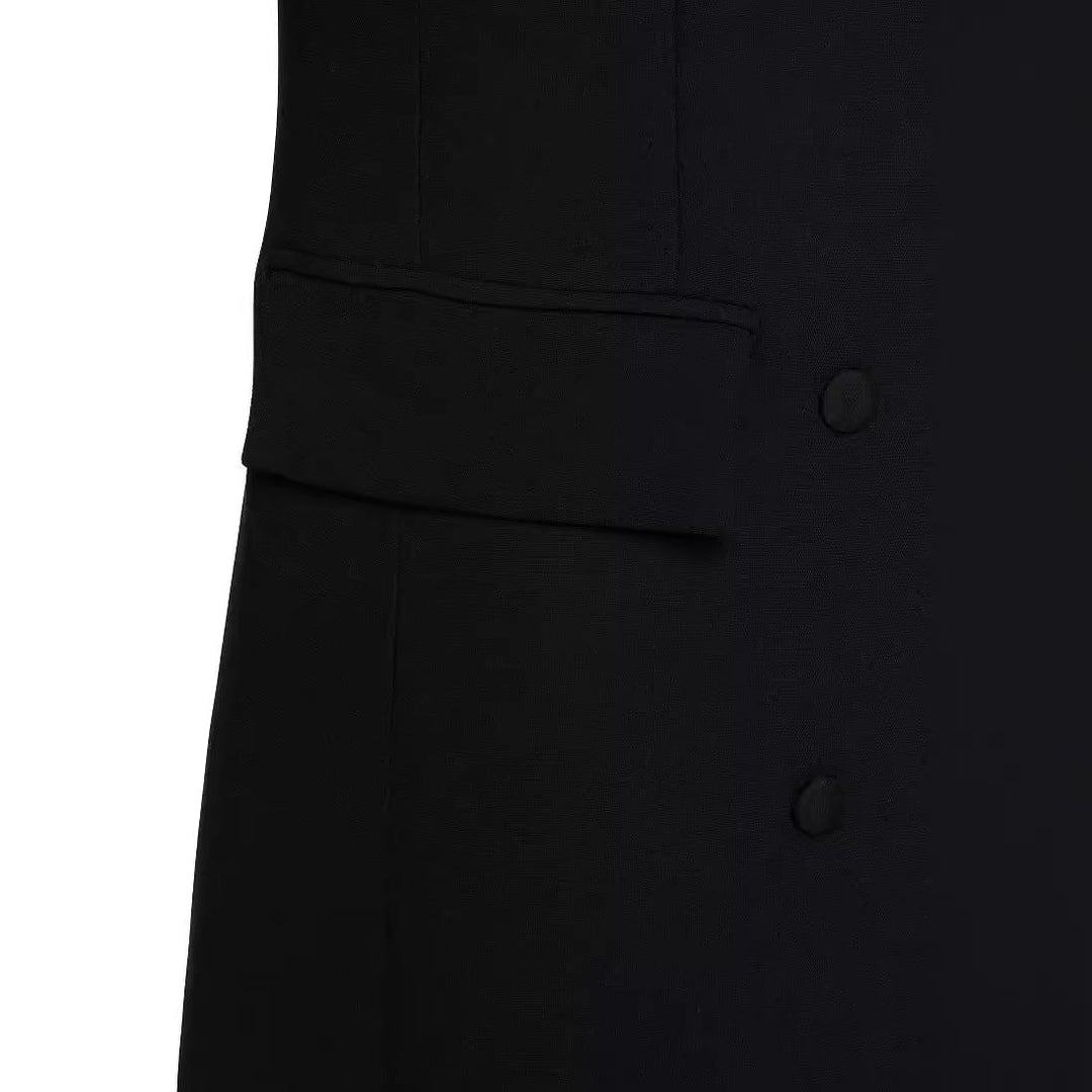 Dam Double-Breasted Maxi blazer kappa med Slim silhuett