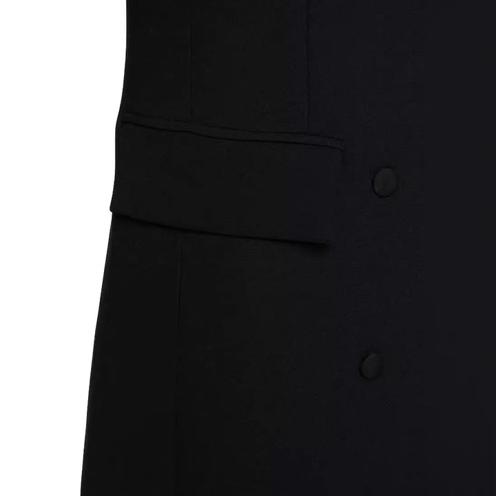 Dam Double-Breasted Maxi blazer kappa med Slim silhuett