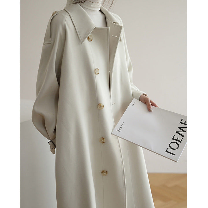 Dam elegant trenchcoat med vid krage