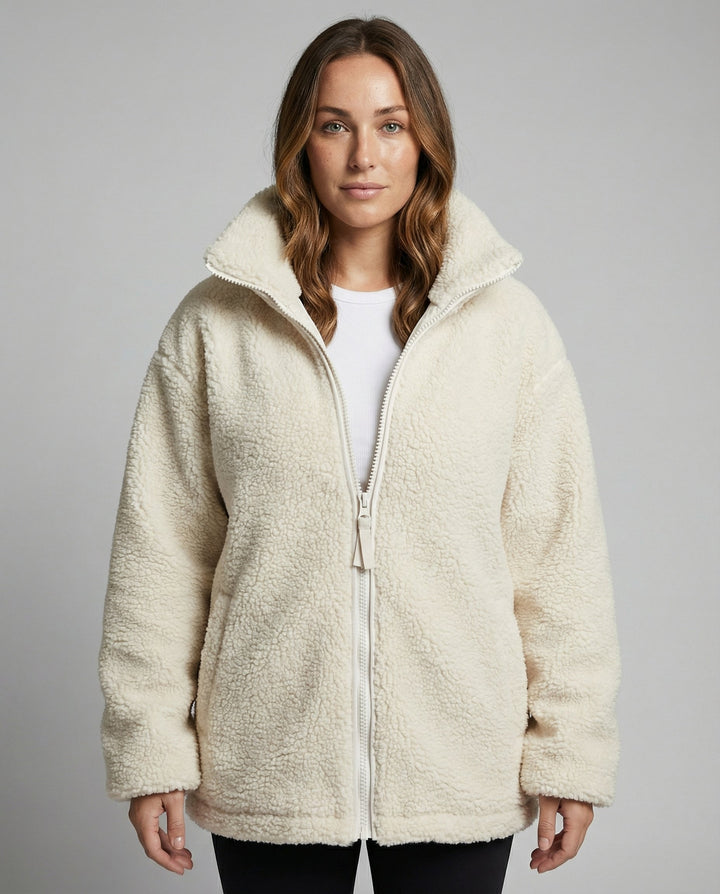 Dam oversized fleecejacka varm
