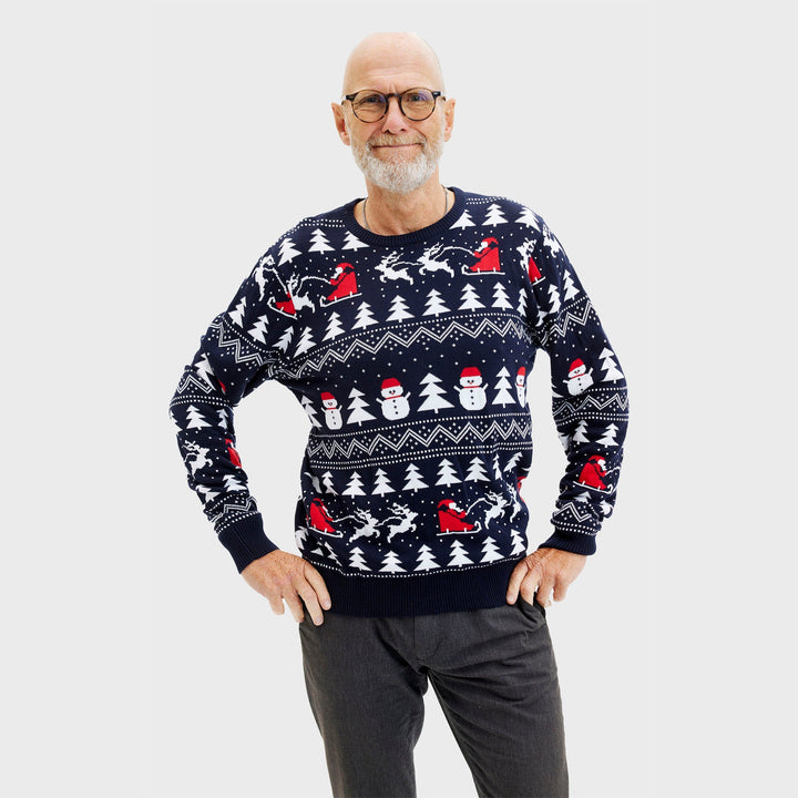Stilren Christmas Tröja Marinblå Herr