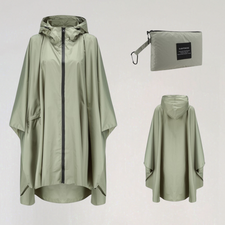 Dam Foldable Regnjacka med Huva och Vattentät Fabric