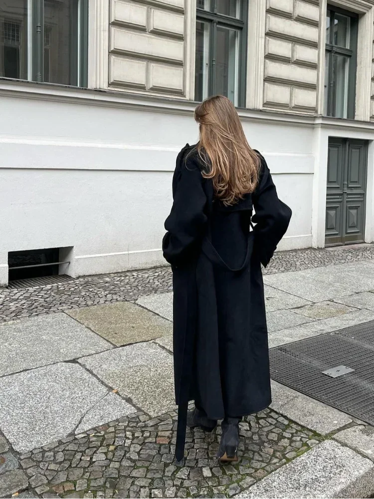 | Dam oversize Ull vinterjacka med Fickor
