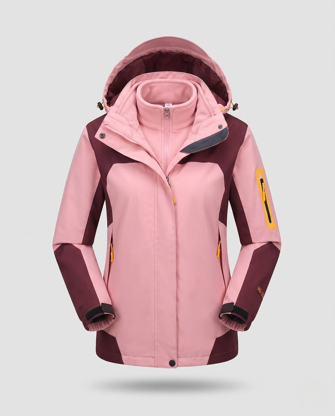 Dam Two-Piece Outdoor Jacka med Removable Fleece Inner Jacka, Wind och Water-Repellent Softshell Outer Layer och Huva