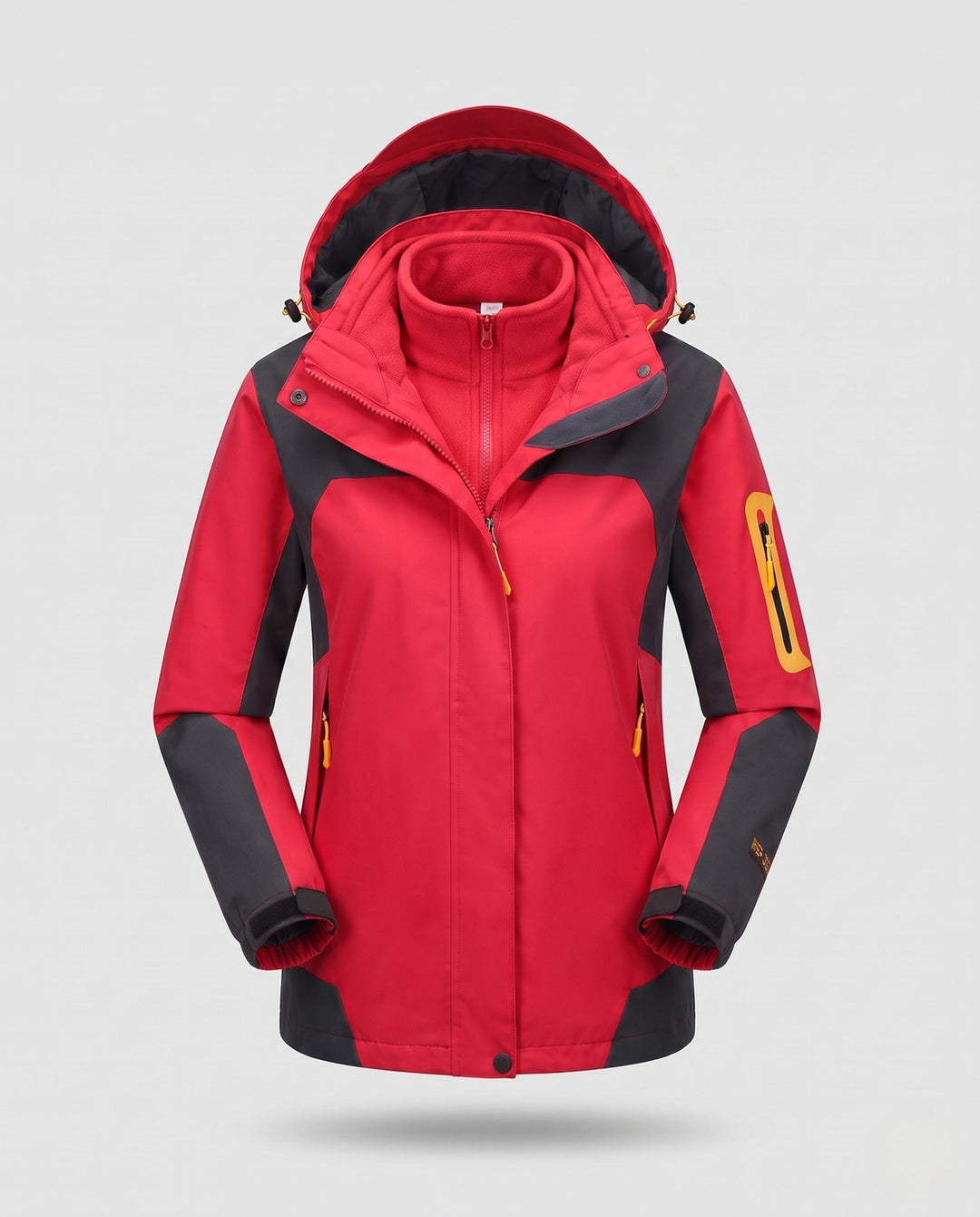 Dam Two-Piece Outdoor Jacka med Removable Fleece Inner Jacka, Wind och Water-Repellent Softshell Outer Layer och Huva