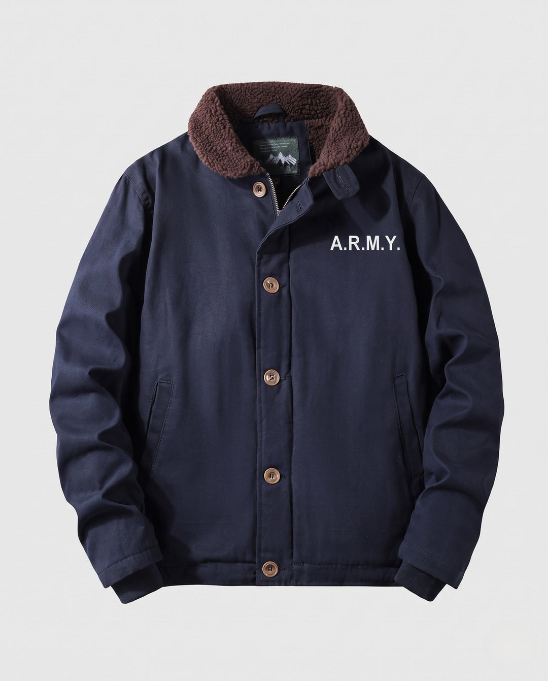 Herr Canvas Pilot Blouson med Sherpa Krage och värm Teddy fleecefoder