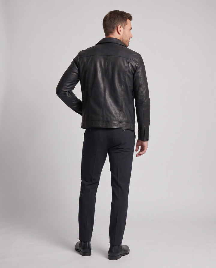 Herr Slim-Fit fuskläder Jacka med värmande foder och Bröst fickor med lock