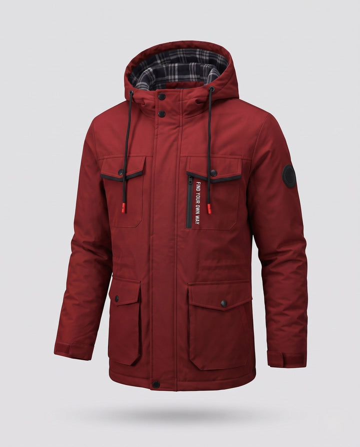 Herr Thermo-Field parka med Fusk Päls Huva och värming Teddy fleecefoder