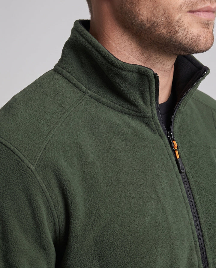 Herr värm fleece jacka med värmande foder, hög krage och fickor med dragkedja