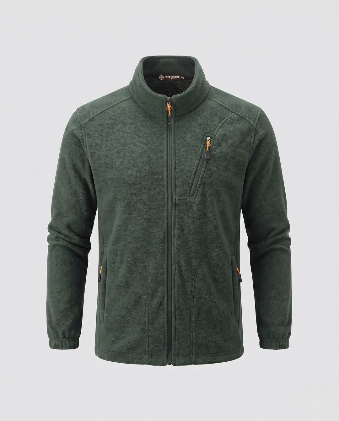 Herr värm fleece jacka med värmande foder, hög krage och fickor med dragkedja