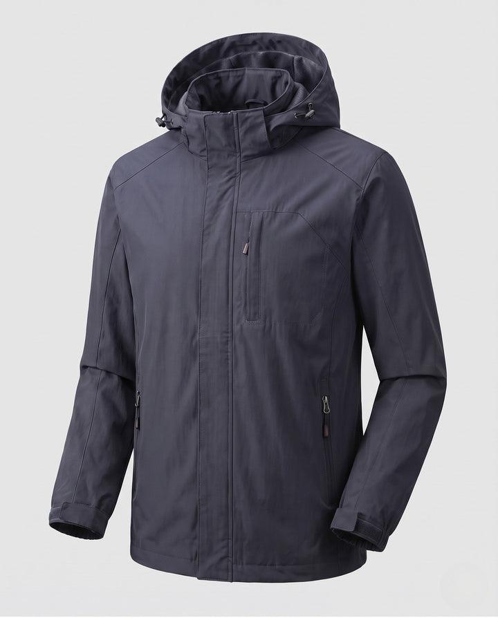 Herr vind- och vattenavvisande termo hoodie med termo fleecefoder