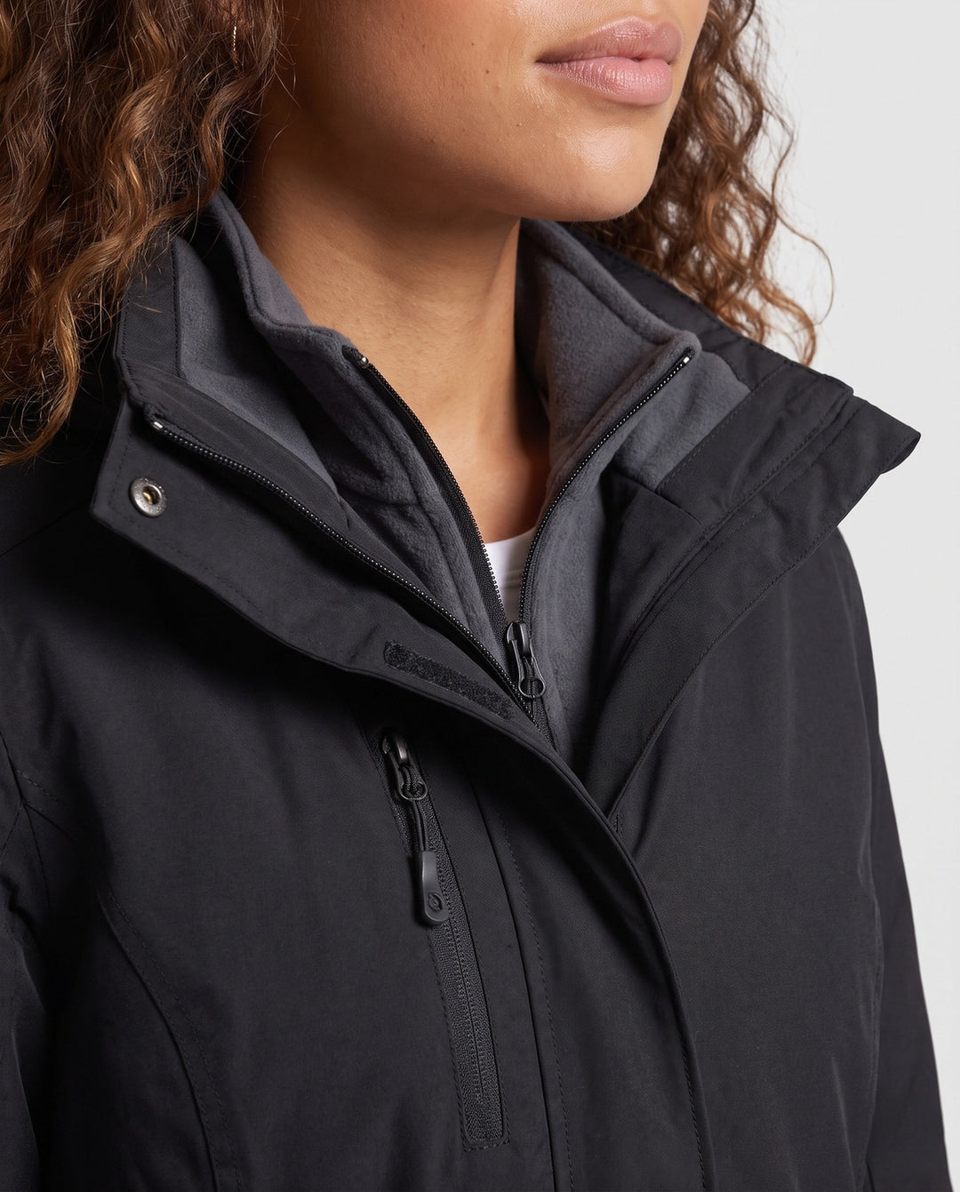 Dam Softshell Parka med Removable Fleece Väst, Vindtät och Andningsbar