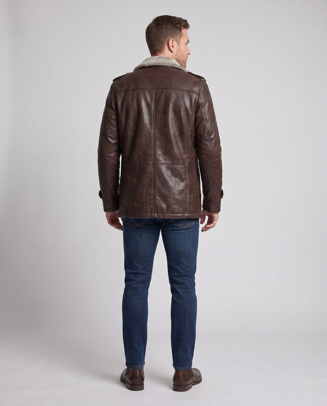 Herr fuskläder Pilot Blouson med Sherpa Foder