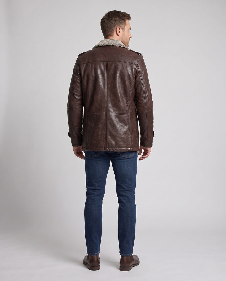 Herr fuskläder Pilot Blouson med Sherpa Foder