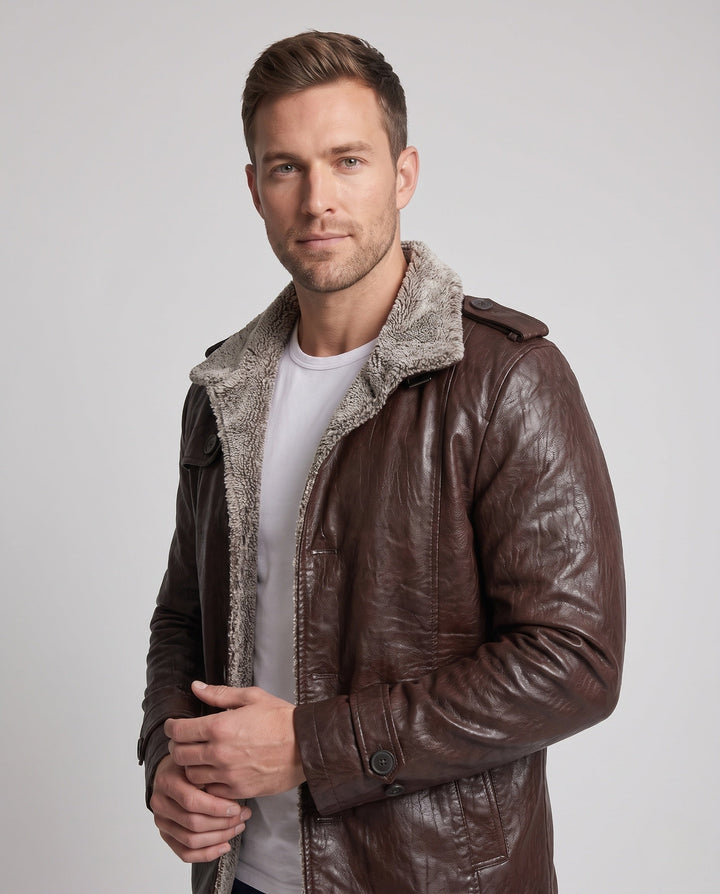 Herr fuskläder Pilot Blouson med Sherpa Foder