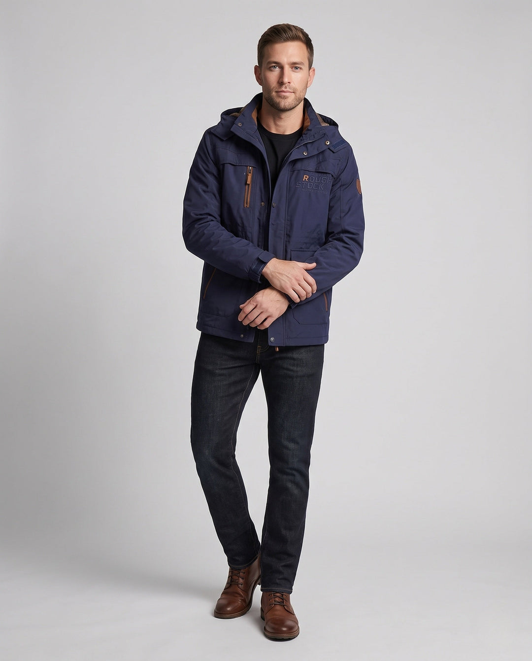 Herr lätt field parka med huva, ventilerande meshfoder, och flerafunktionell fickor