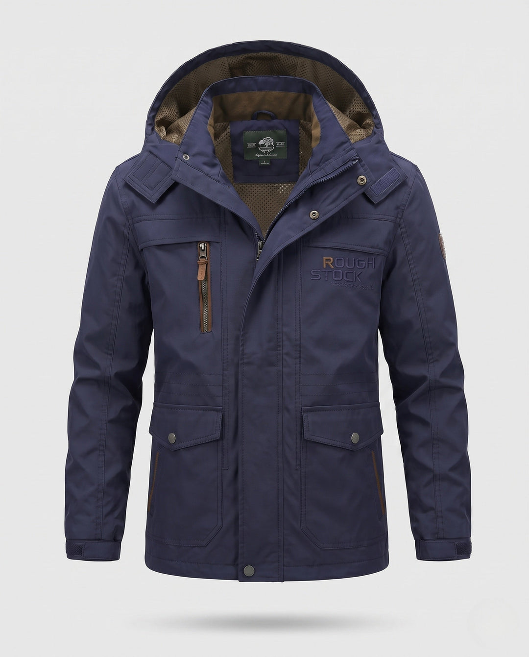 Herr lätt field parka med huva, ventilerande meshfoder, och flerafunktionell fickor