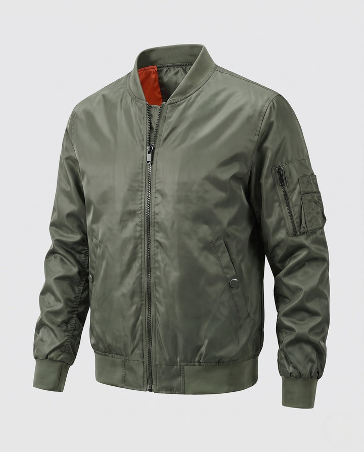 Herr lätt nylon Bomber med Funktion ärm Ficka och Contrasting Invändig Foder