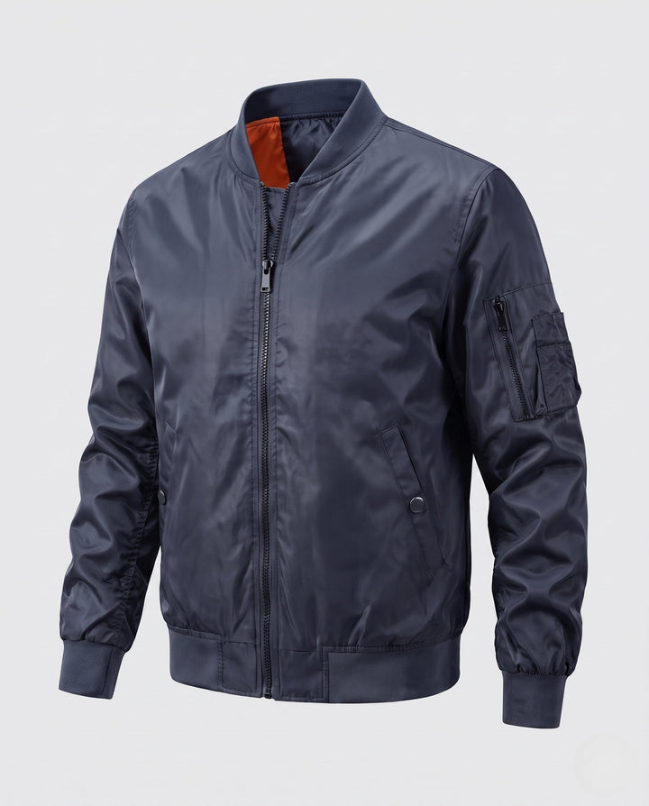 Herr lätt nylon Bomber med Funktion ärm Ficka och Contrasting Invändig Foder