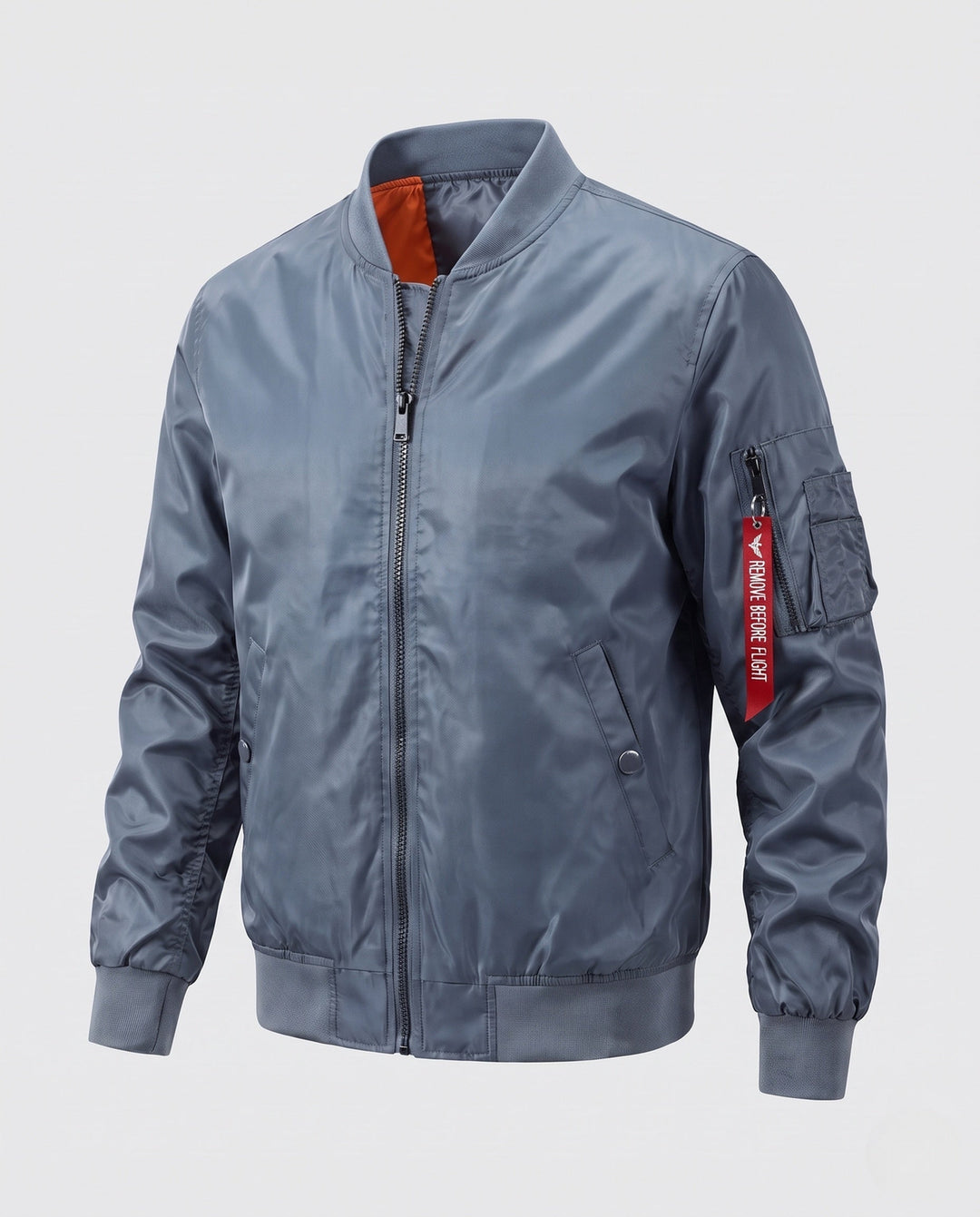 Herr lätt nylon Bomber med Funktion ärm Ficka och Contrasting Invändig Foder