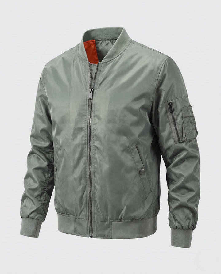 Herr lätt nylon Bomber med Funktion ärm Ficka och Contrasting Invändig Foder