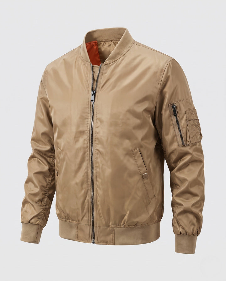 Herr lätt nylon Bomber med Funktion ärm Ficka och Contrasting Invändig Foder