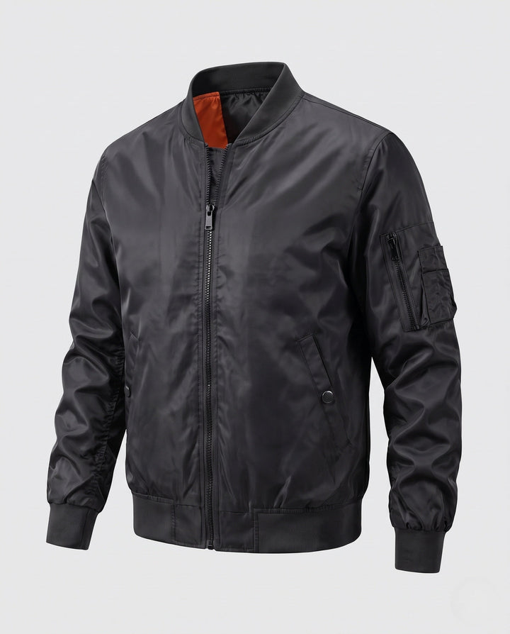 Herr lätt nylon Bomber med Funktion ärm Ficka och Contrasting Invändig Foder