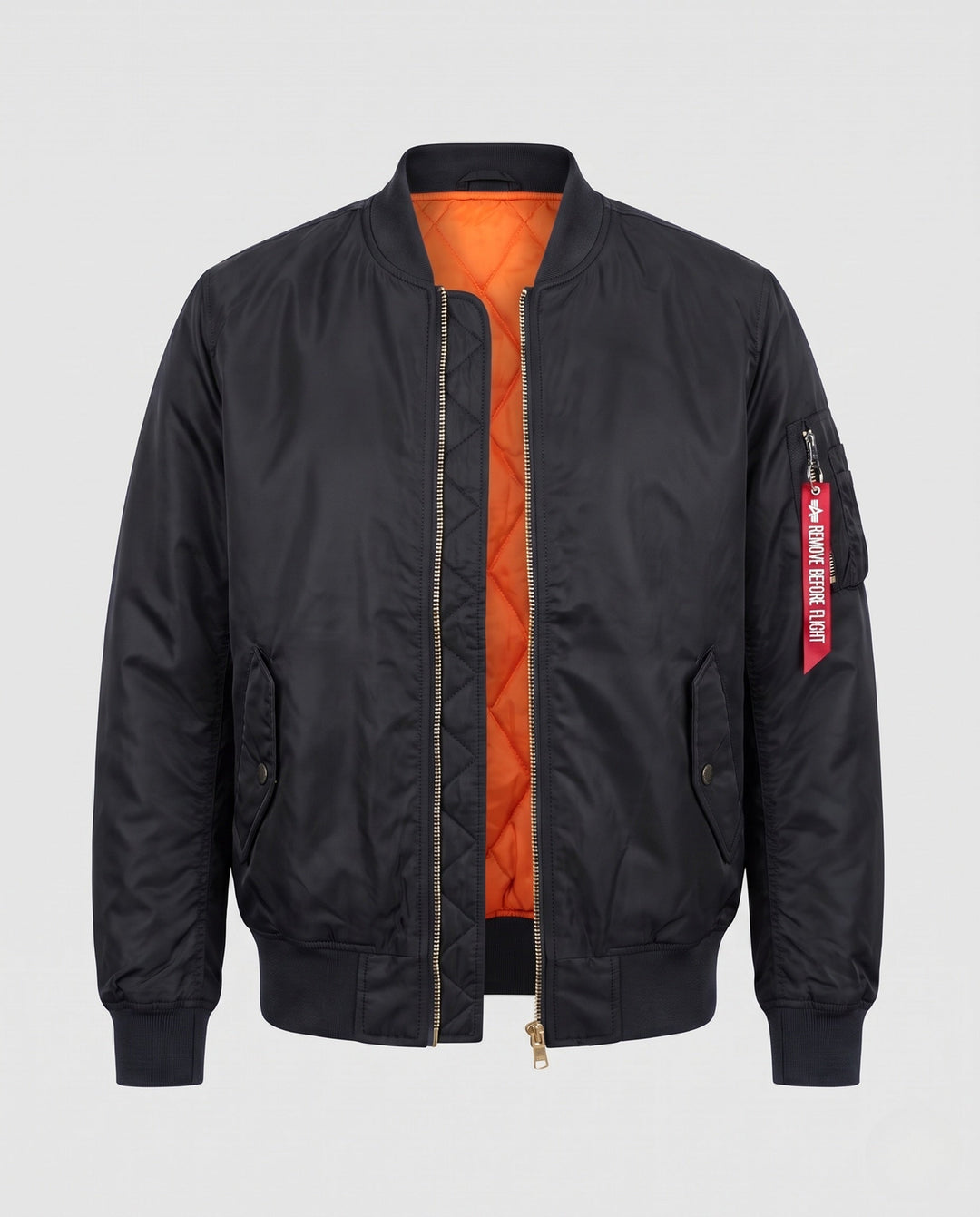 Herr lätt Pilot Blouson med quiltad värmande isolering, ärm funktion ficka, och contrasting innerfoder