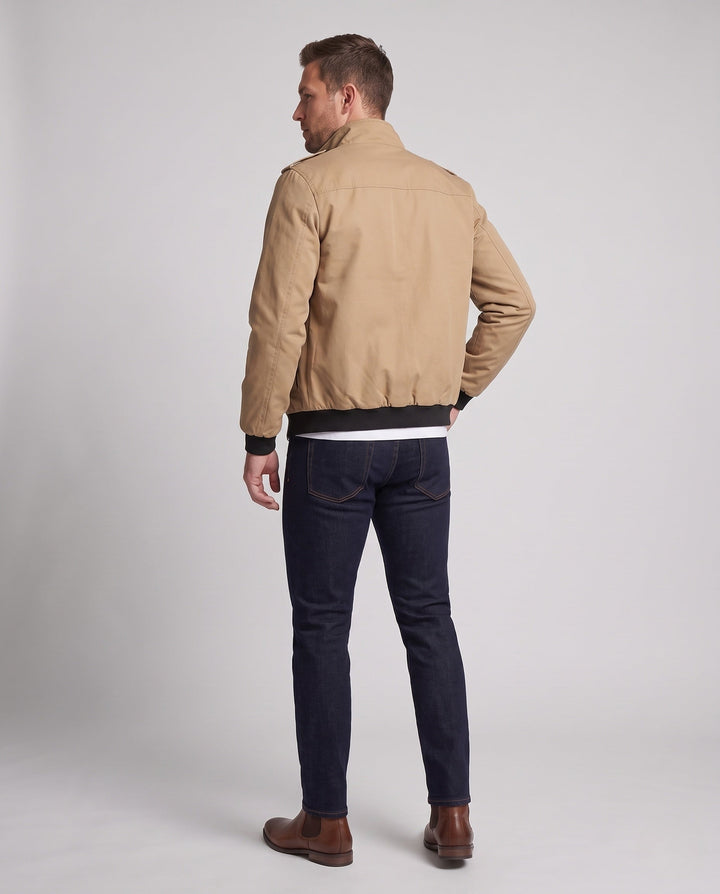 Herr lätt Funktion Pilot Stil Field Blouson med Ribbad Mudd och Axel Patchar