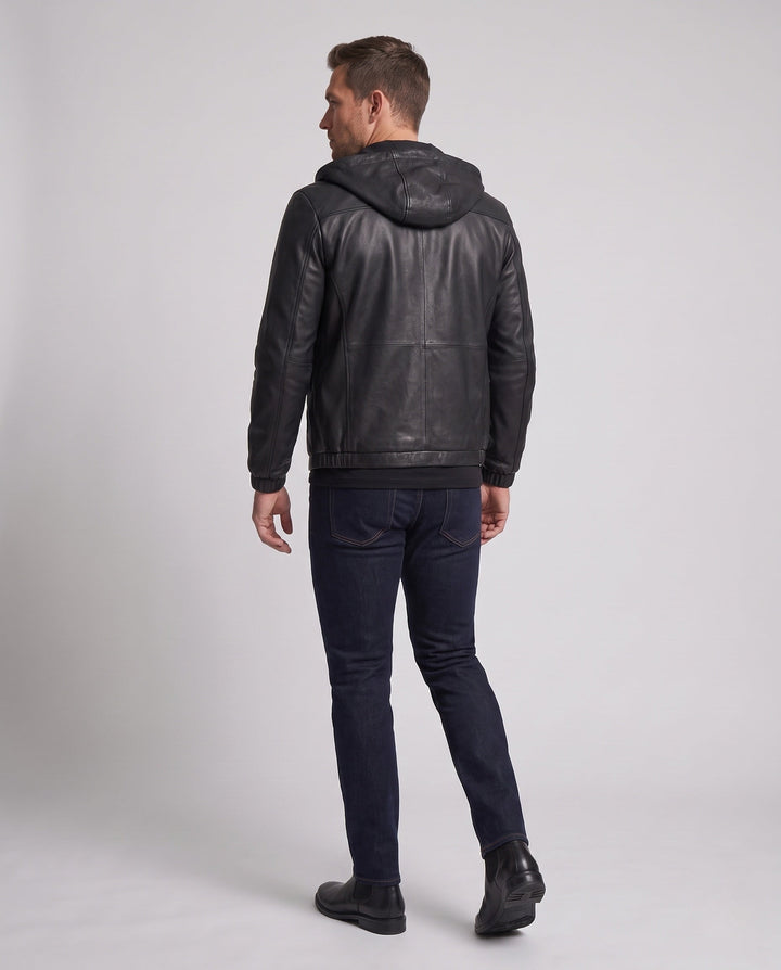 Herr Slim-Fit fuskläder med huva Jacka med Hel Dragkedja och Minimalistisk Design