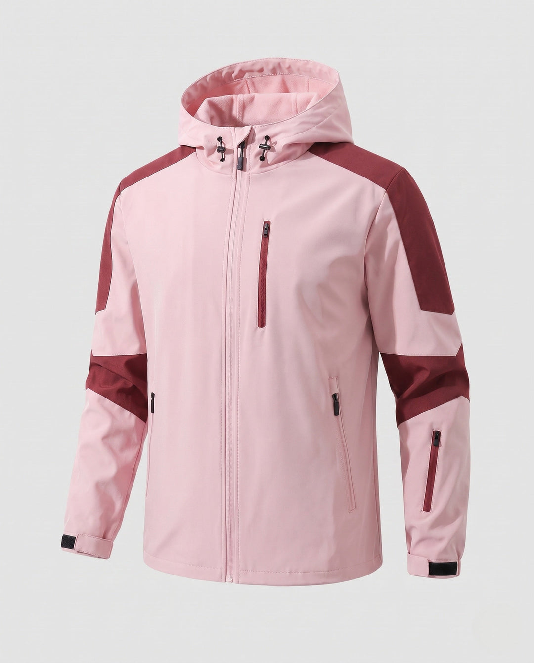Herr teknisk softshell utomhusjacka med huva, vind- och vattenavvisande membran