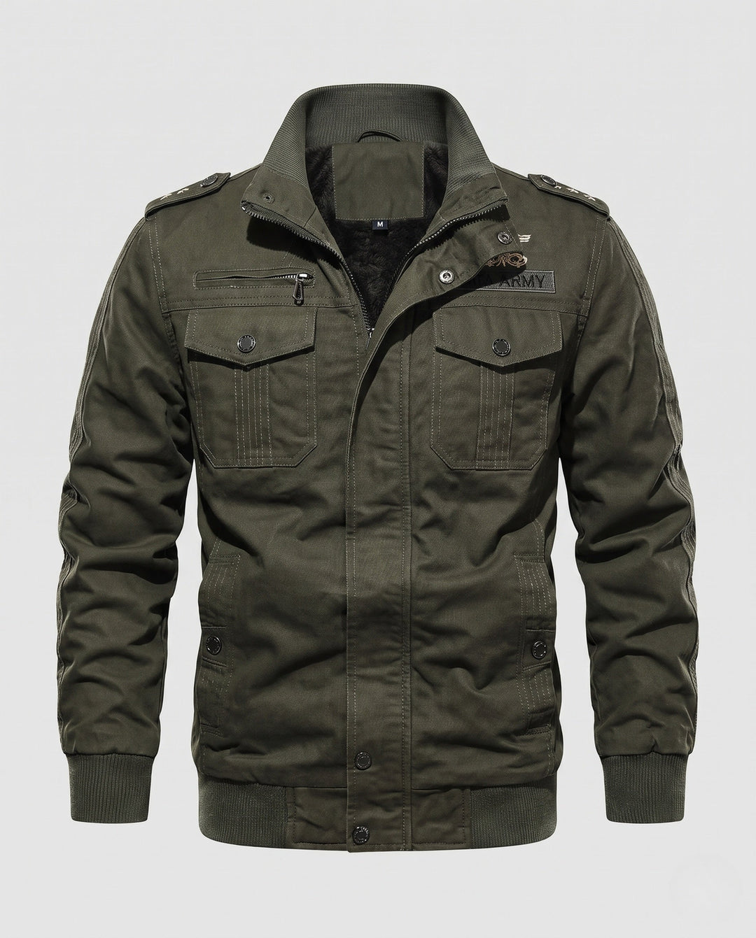 Herr Funktion Canvas Field Blouson med insulating värmande foder och axel epaulettes