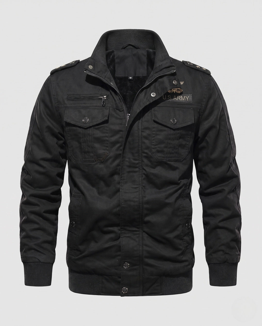 Herr Funktion Canvas Field Blouson med insulating värmande foder och axel epaulettes