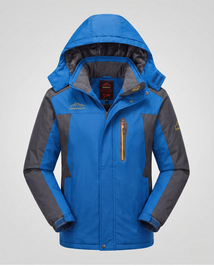 Herr vattenavvisande softshell parka med teddy fleecefoder och avtagbar huva