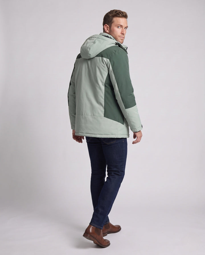 Herr vattenavvisande Värmande parka med Hög Krage, avtagbar huva, och softshell insatss