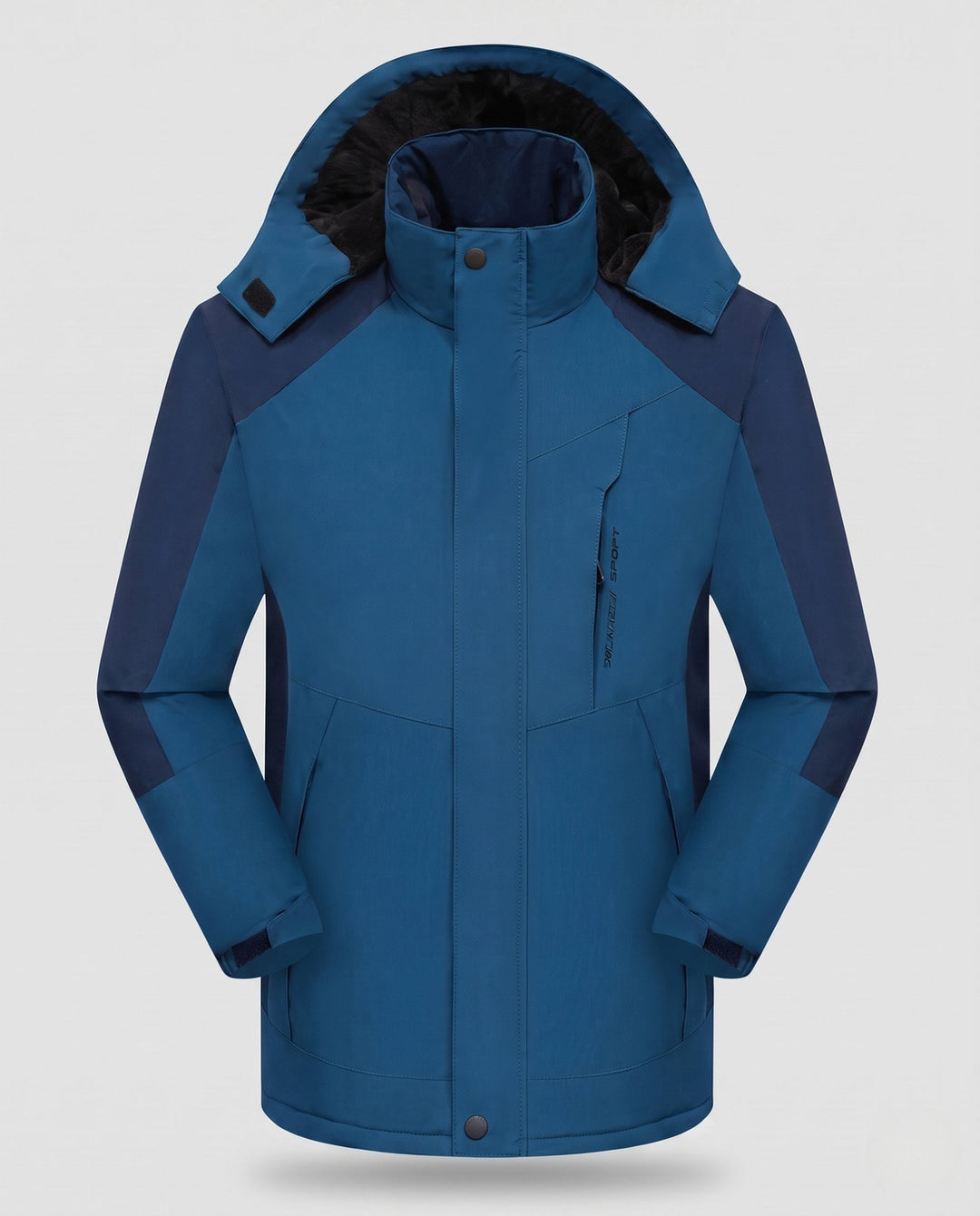 Herr vattenavvisande Värmande parka med Hög Krage, avtagbar huva, och softshell insatss