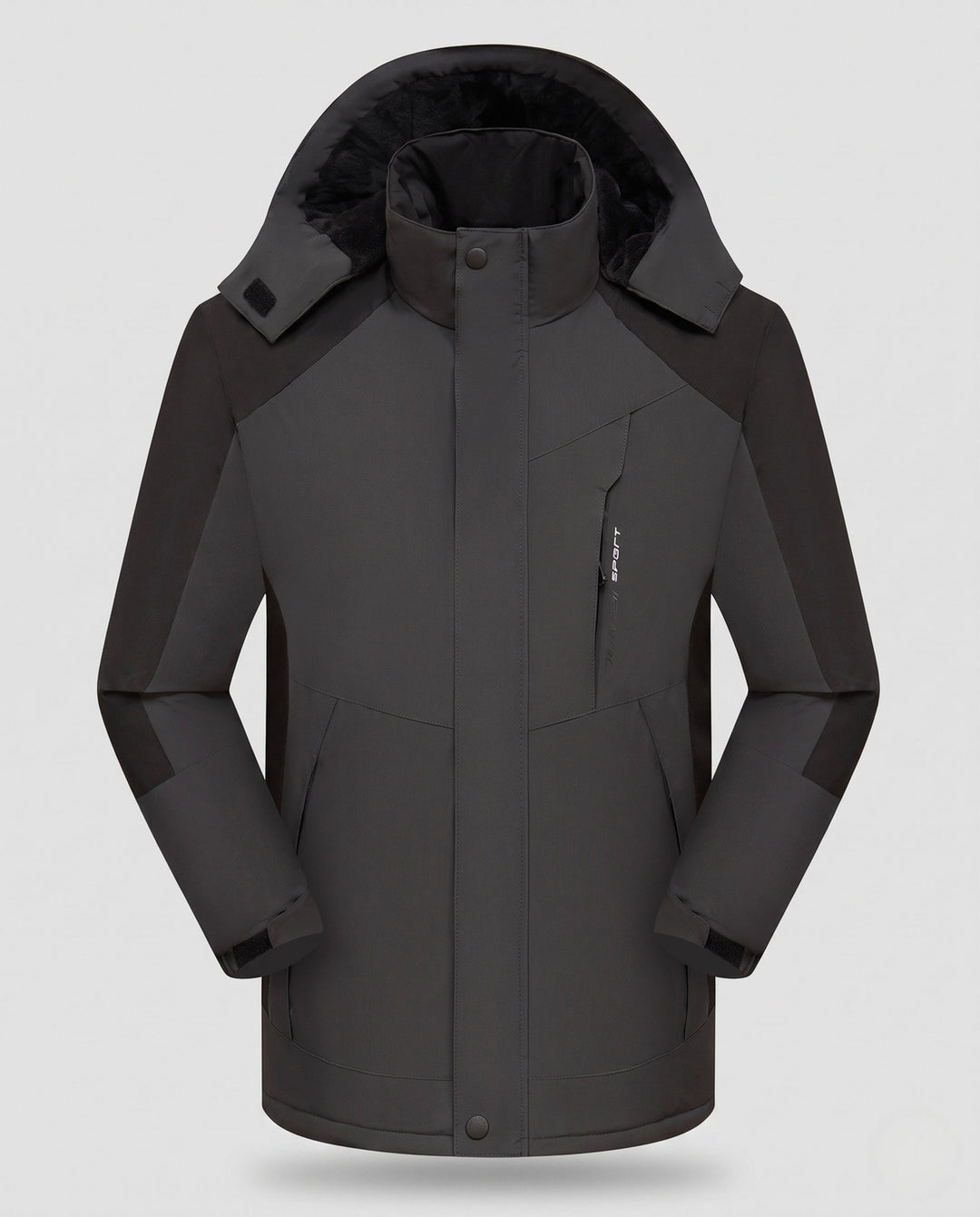 Herr vattenavvisande Värmande parka med Hög Krage, avtagbar huva, och softshell insatss