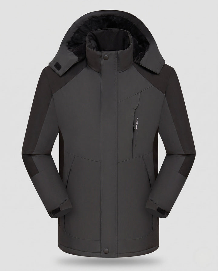 Herr vattenavvisande Värmande parka med Hög Krage, avtagbar huva, och softshell insatss