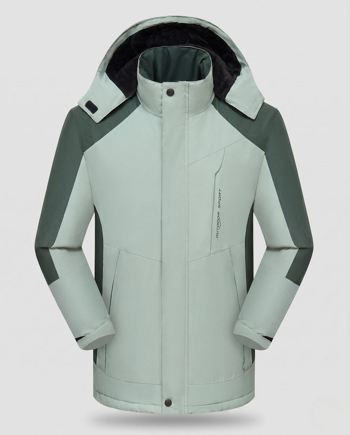 Herr vattenavvisande Värmande parka med Hög Krage, avtagbar huva, och softshell insatss