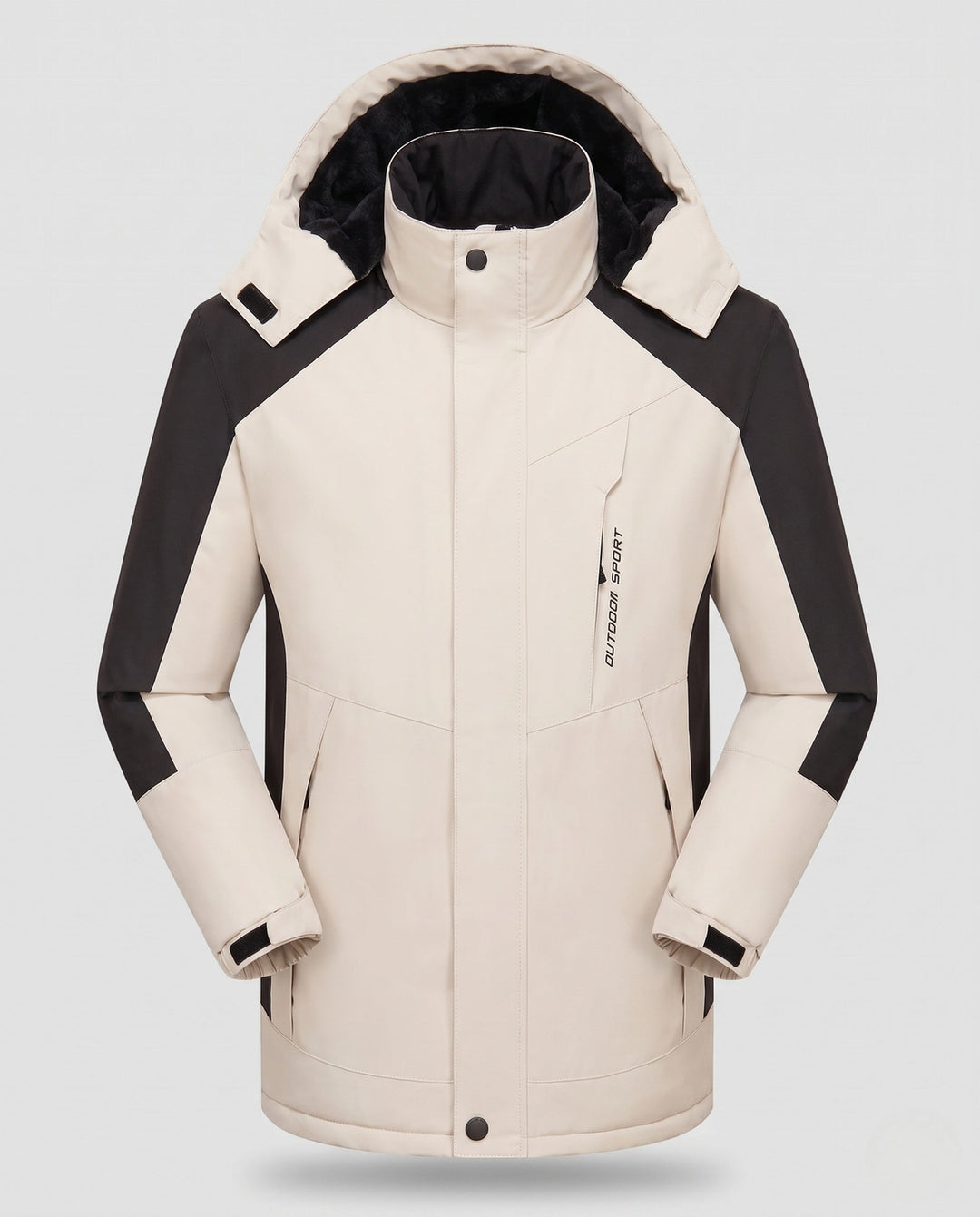 Herr vattenavvisande Värmande parka med Hög Krage, avtagbar huva, och softshell insatss