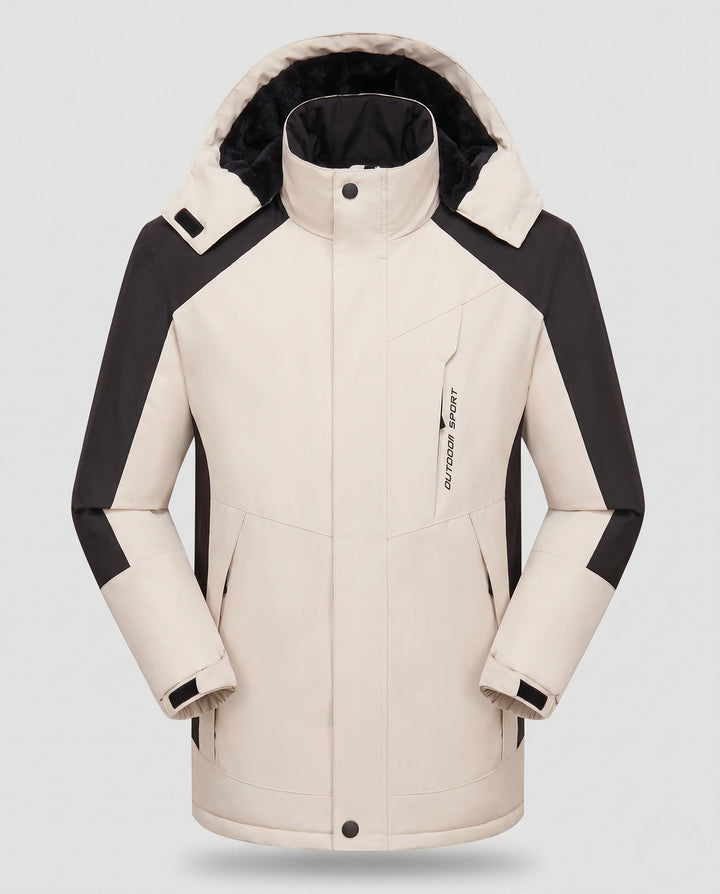 Herr vattenavvisande Värmande parka med Hög Krage, avtagbar huva, och softshell insatss