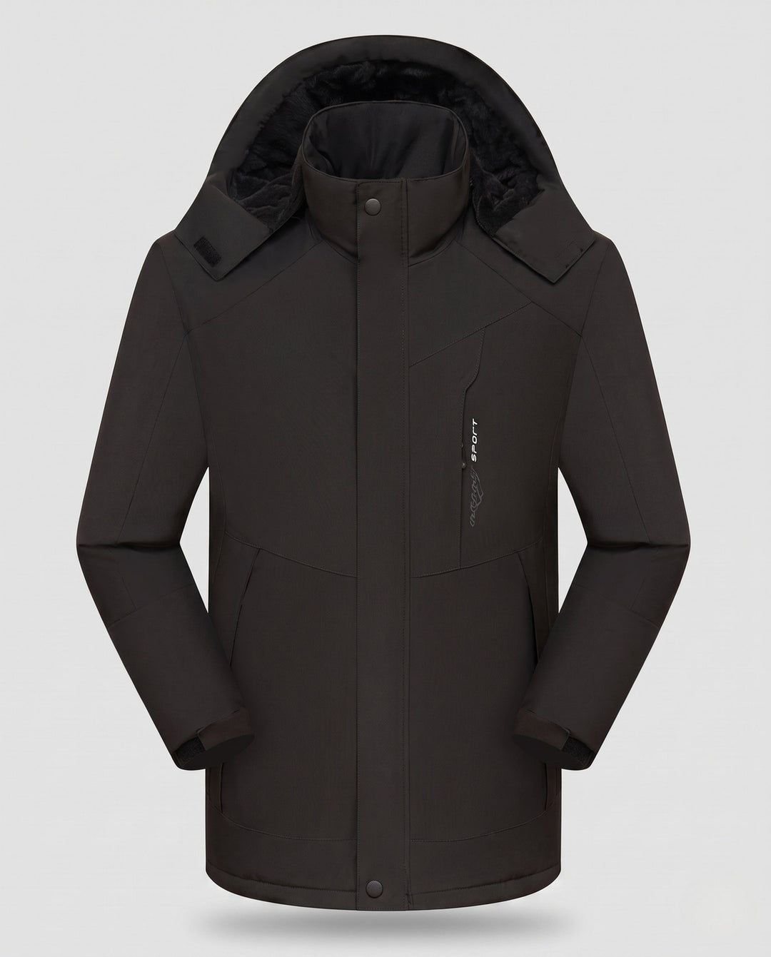 Herr vattenavvisande Värmande parka med Hög Krage, avtagbar huva, och softshell insatss